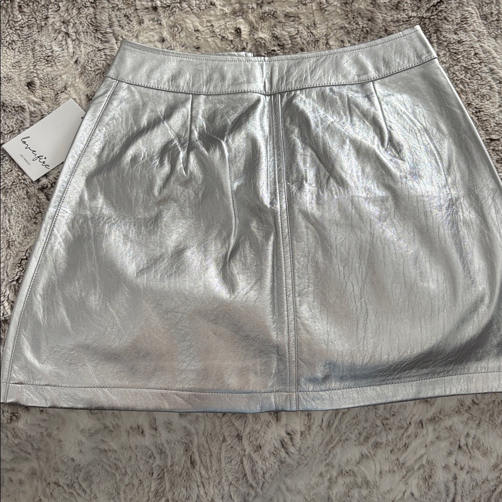 NWT Silver Metallic Women's Skirt - Picture 2 of 3